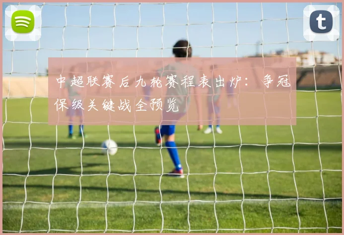 中超联赛后九轮赛程表出炉:争冠保级关键战全预览